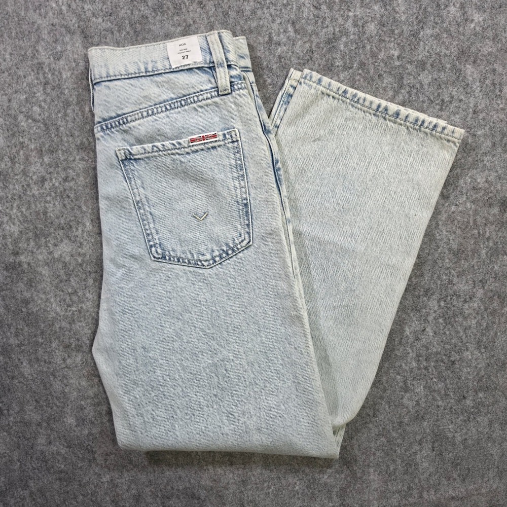 Hudson Noa High Rise Straight Ankle Jeans Light Acid Wash Blue Denim Size 27 NEW